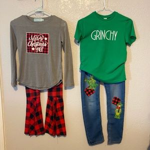Set of 2 Christmas outfits. Girls